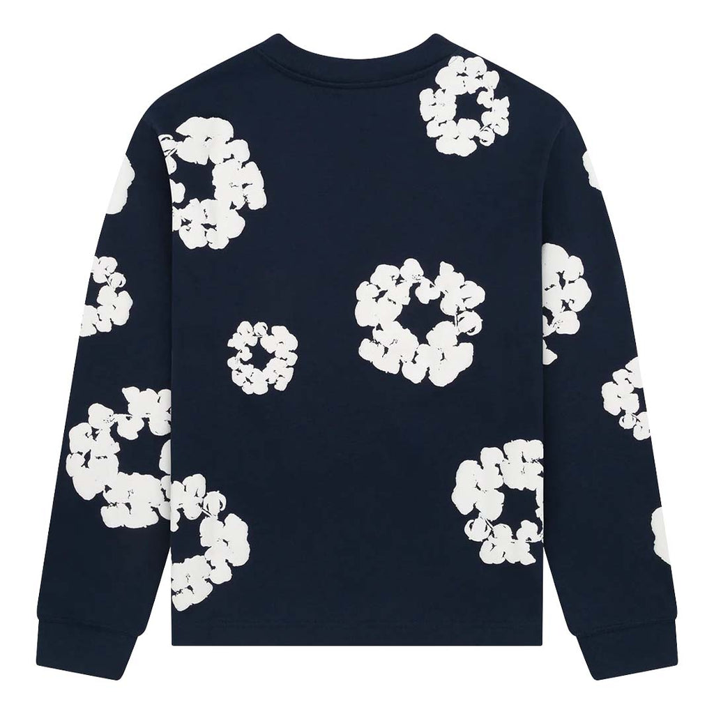 Denim Tears Cotton Wreath Navy Long Sleeve Tee