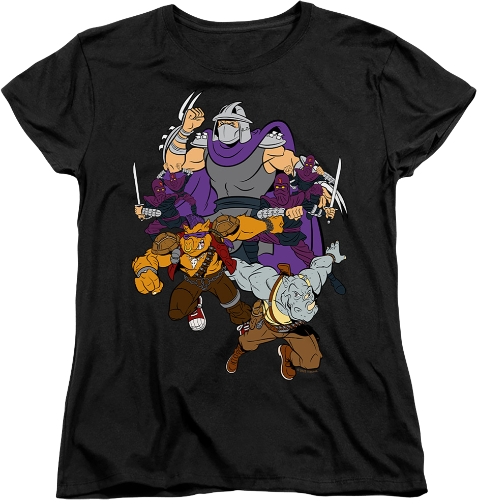 Womens Shredder And Foot Clan Teenage Mutant Ninja Turtles Shirt